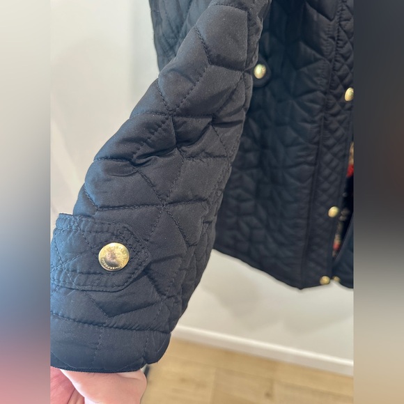 Waterproof Black Quilted Hooded Jacket with Floral Lining size XXL - Picture 16 of 16